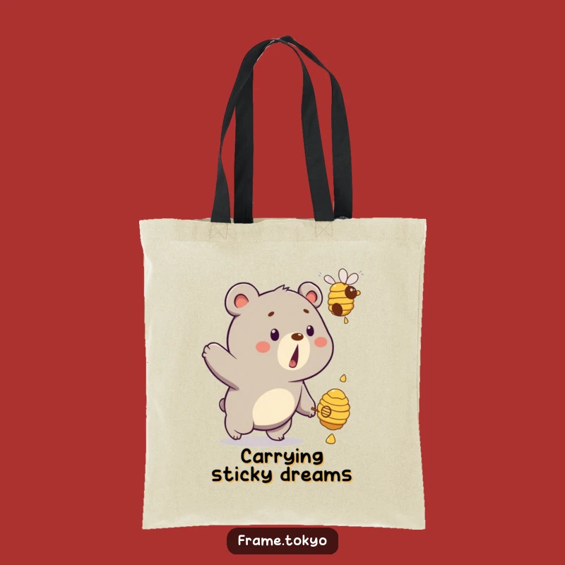 Funny Surprised Bear Beehive Tote Bag: Carry Your Humor Everywhere!