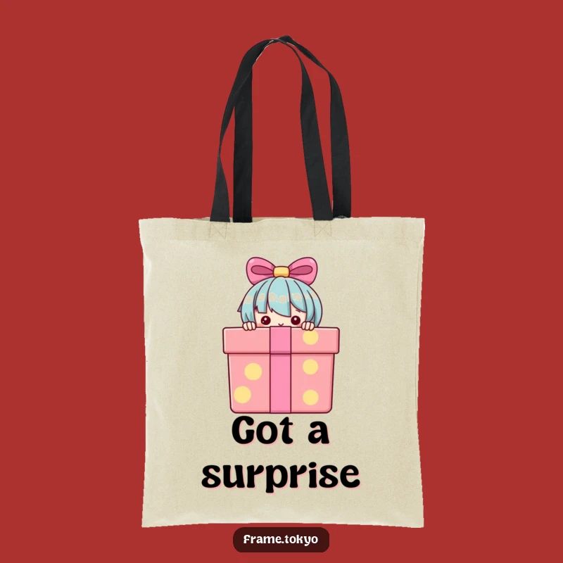 Funny Tote Bag: Peeking Character - Carry Your Secrets in Style!