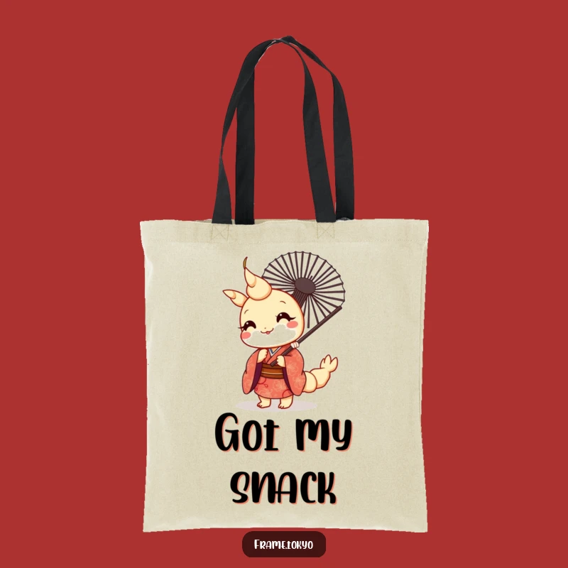 Funny Kawaii Tempura Shrimp Kimono Tote Bag - Cute Eco-Friendly Shopping Gift